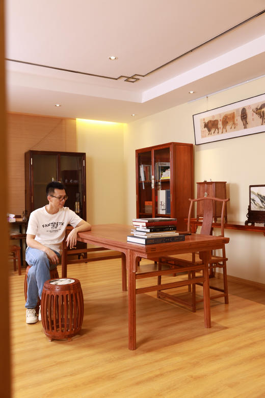 红桥红  家具严选  缅甸花梨（大果紫檀）【198 瓜棱腿刀牙 画案】独板 商品图9