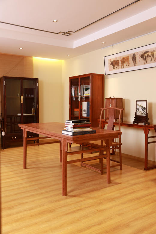 红桥红  家具严选  缅甸花梨（大果紫檀）【198 瓜棱腿刀牙 画案】独板 商品图4