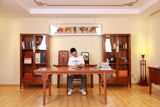 红桥红  家具严选  缅甸花梨（大果紫檀）【198 瓜棱腿刀牙 画案】独板 商品图5