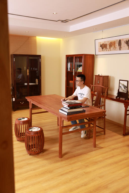 红桥红  家具严选  缅甸花梨（大果紫檀）【198 瓜棱腿刀牙 画案】独板 商品图11