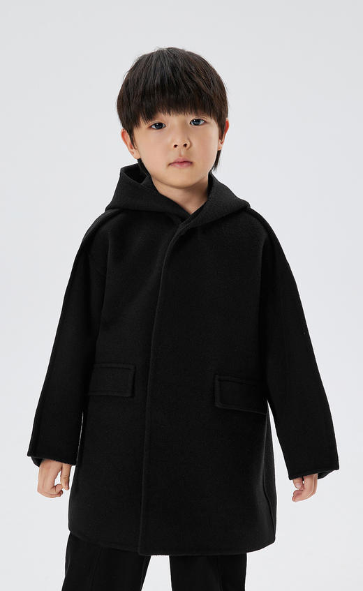 JNBY   22年冬款  宽松连帽中长款呢大衣  1MA811660 商品图6