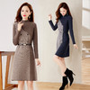 冬季新款，遮肉显瘦不规则拼色洋气半高领针织连衣裙女HR-YBER2321 商品缩略图2