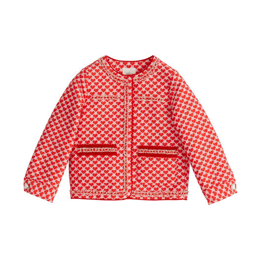 谜底童装22冬季新款爱心图案保暖可爱系小香风套装B1DKTZ0601 商品图3