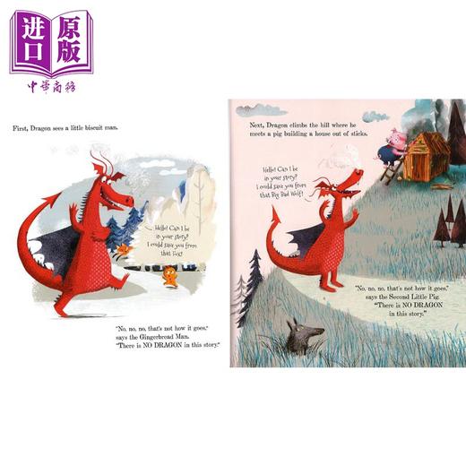 预售 【中商原版】Deborah Allwright 英文故事绘本2册套装 There Is No Big Bad Wolf Dragon In This Story 没有大灰狼龙的故事 商品图3