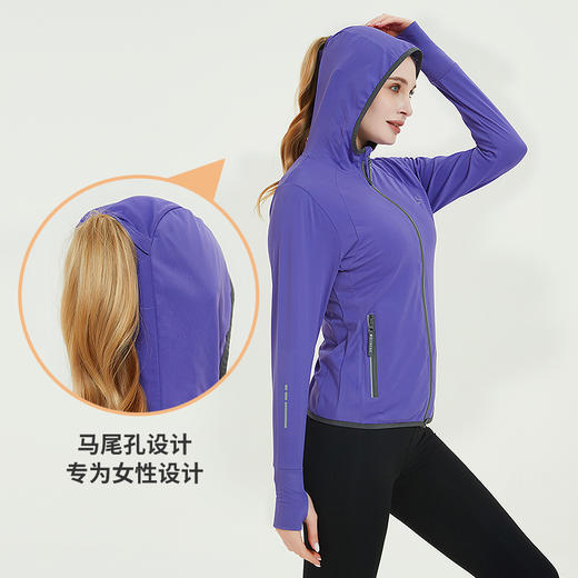 【断码清仓】积能 男女防风加绒连帽跑步外套户外运动跑步服保暖吸湿排汗透气 商品图3