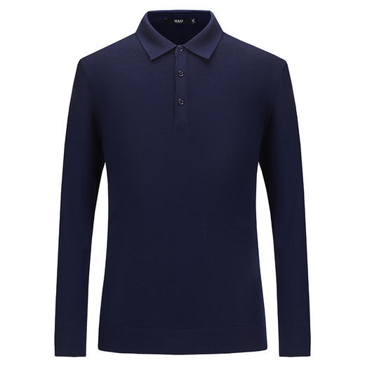 MD名盾秋冬新款男士长袖T恤商务纯色长袖新疆长绒棉百搭polo衫 商品图4