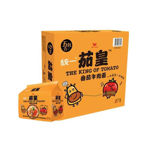 统一茄皇牛肉方便面126g*5 商品图0