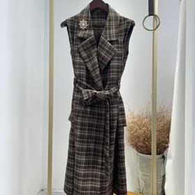 秋冬气质格纹马甲裙 搭配衬衣打底衫都可【断码特价】