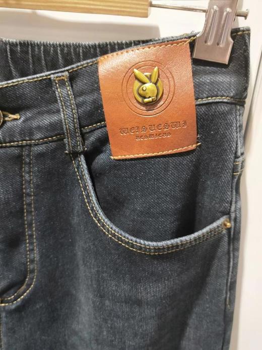 3楼康尼威冬款长绒里蓝色牛仔哈伦休闲牛仔裤货号A16256 商品图1