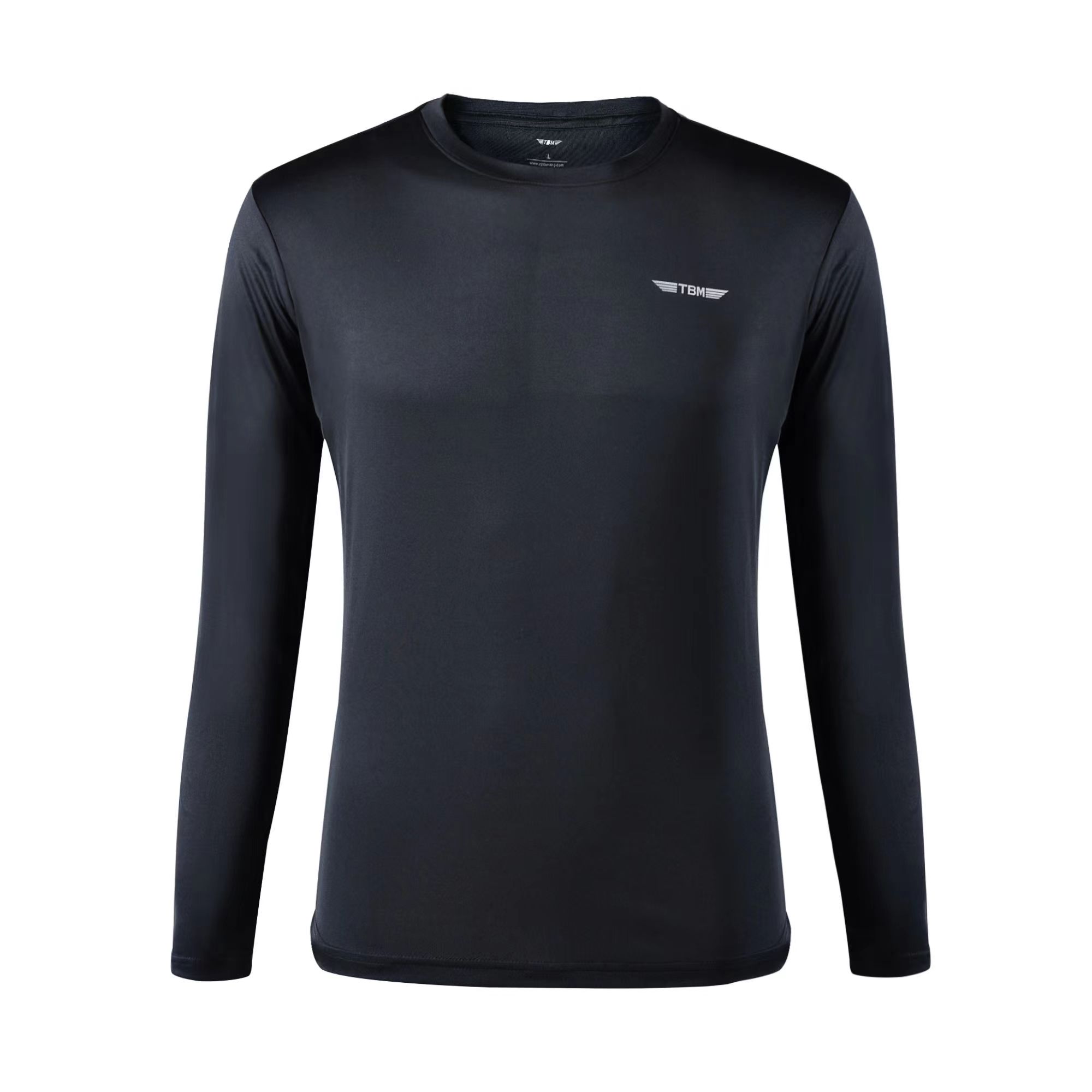 速干长袖T-黑色-荧光logo