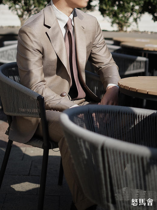 Stylbiella 澳洲美丽诺羊毛浅棕色全麻衬套装 商品图6