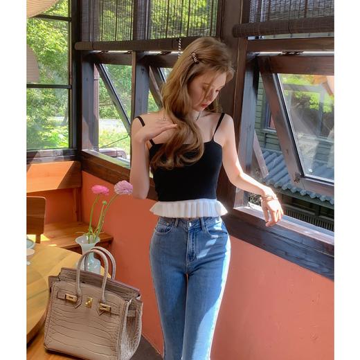 100元以内不退不换清仓捡漏  LINCHAOZHANG【黑天鹅】修身显瘦吊带上衣夏季新款休闲百搭外套时尚套装女 商品图4