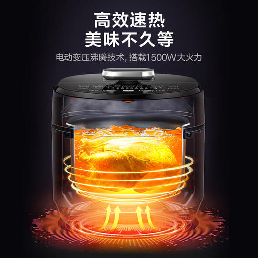 美的（Midea）低脂系列 智能IH电压力锅5L家用不粘双钢胆顶置面板上蒸下煮高压锅MY-HT5077P（3-6人食用） 商品图2