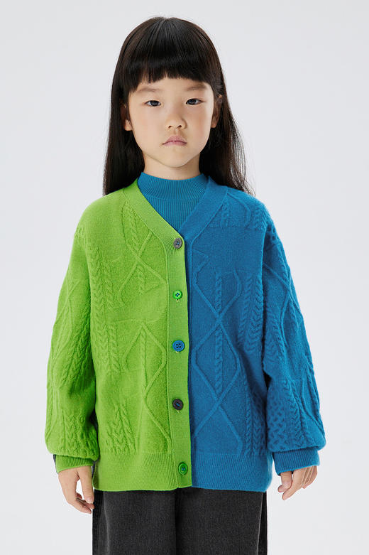 JNBY  22年冬款  撞色开襟短款毛衫  1MA311510 商品图0