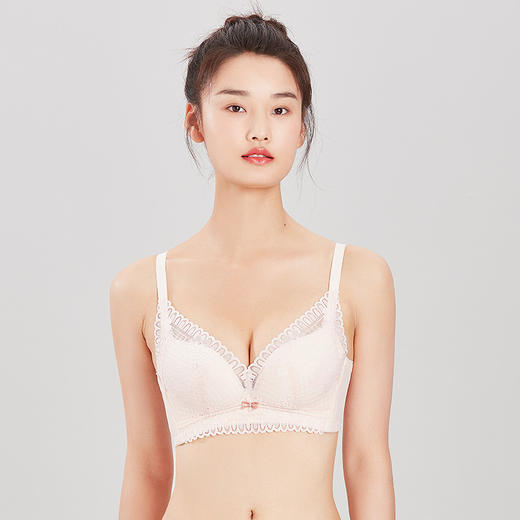 都市丽人自然舒适内衣A:中厚B:薄3/4杯蕾丝文胸三排树脂胶圈LB31A6 商品图5