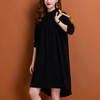 前短后长连衣裙，大码胖mm遮肚藏肉裙子200斤秋冬中长款毛衣裙洋气CC-92108 商品缩略图5