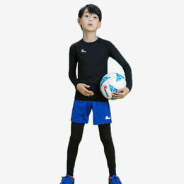 茵浪儿童紧身衣套装加绒冬季长袖训练服健身衣篮球足球打底裤套装