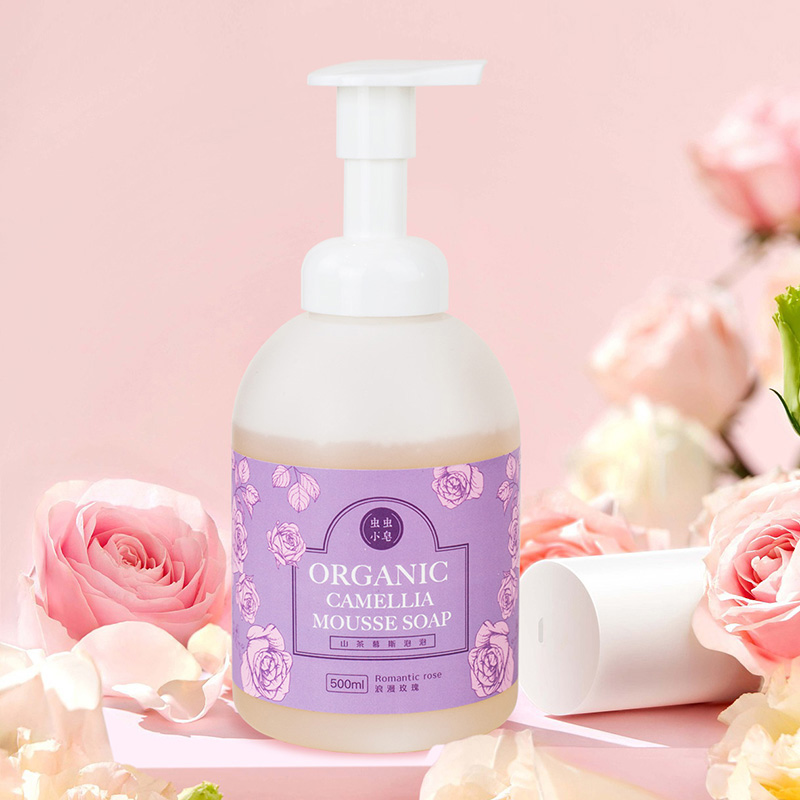 基地包邮 山茶慕斯浪漫玫瑰泡泡洁面/沐浴露 500ml/瓶