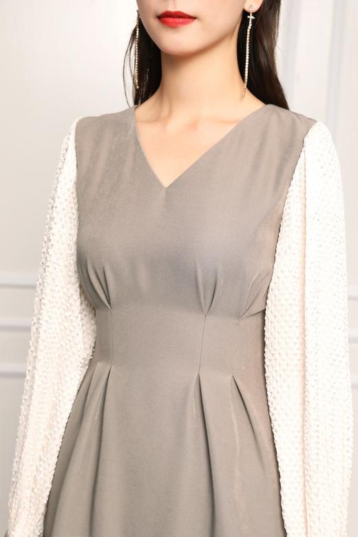 Le Malene 净色拼接假两件式连衣裙 11731 商品图3