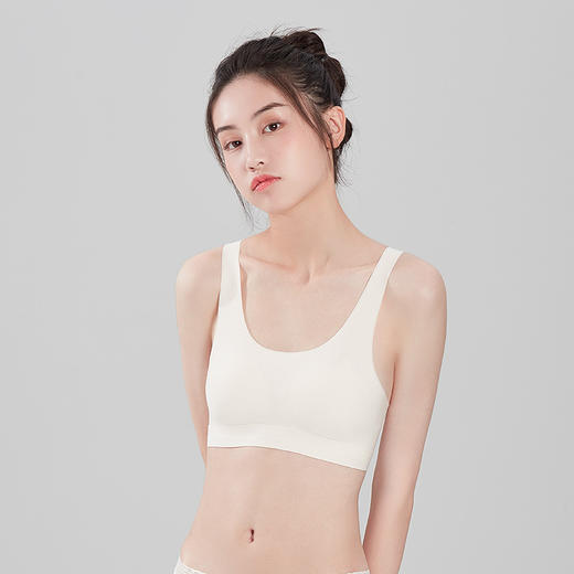都市丽人少女三步优选内衣无尺码薄背心式泳布文胸无排扣无钢圈BB36C5 商品图1