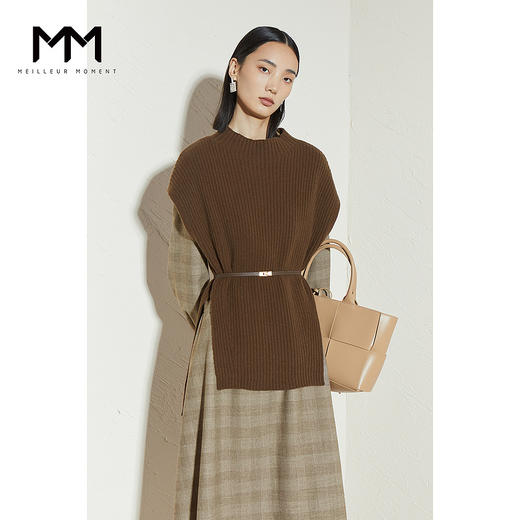 【商场同款】麦檬冬假两件设计拼接千鸟格针织圆领连衣裙5CB294251 商品图1