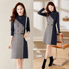 冬季新款，遮肉显瘦不规则拼色洋气半高领针织连衣裙女HR-YBER2321 商品缩略图0