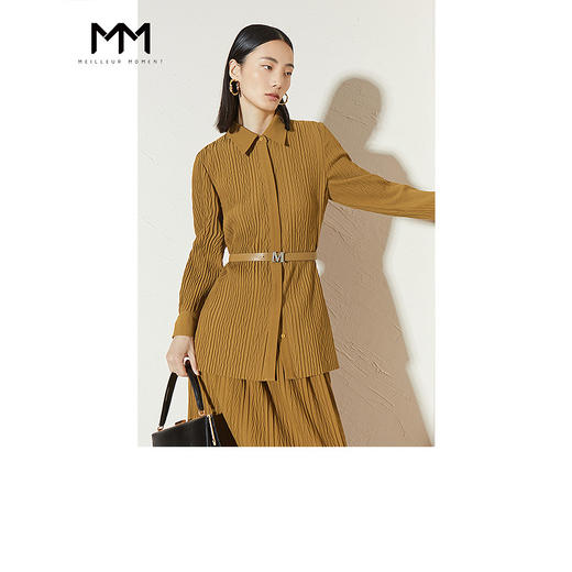 【商场同款】麦檬冬时尚花纹压褶衬衫5CA224931 商品图1