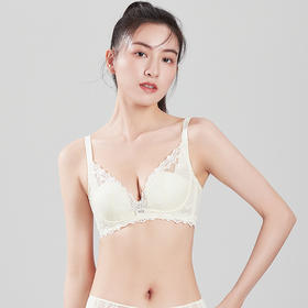 都市丽人舒软挺塑调整型内衣BC薄3/4杯蕾丝塑身文胸三排软钢圈LJ32A2