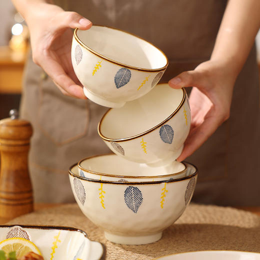 【千叶石纹系列】餐具复古碗釉下彩餐具陶瓷泡面碗汤碗家用碗盘 商品图2