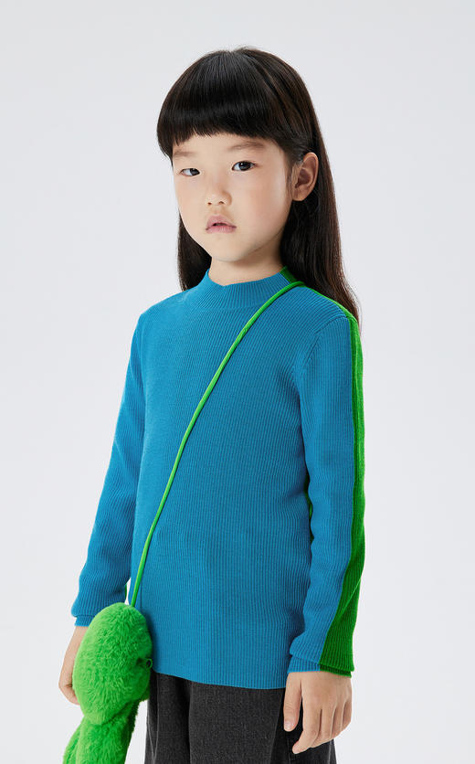 JNBY 22年冬款  巴素兰羊毛男女童亲肤长袖套头毛衫  1MA311500 商品图3