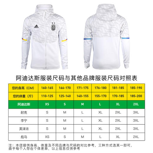 ADIDAS/阿迪达斯AFA D4GMDY FZ阿根廷队足球连帽夹克IC4444 商品图3
