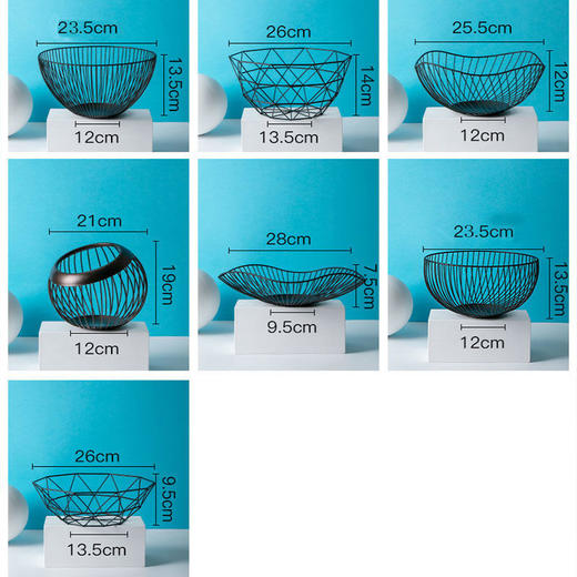 零食水果盘创意客厅家用新款茶几北欧果盆时尚盘子网红果盘水果蓝jsr14 商品图4