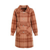 CY884 秋冬水貂绒外套中长款洋气加肥加大码中老年女格子毛呢大衣 商品缩略图4