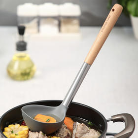 炊大皇木柄硅胶汤勺