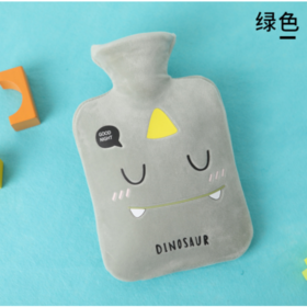 新款毛绒布套注水热水袋 可爱恐龙卡通热水袋 PVC加厚充水热水袋 2000ml