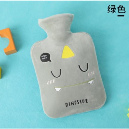 新款毛绒布套注水热水袋 可爱恐龙卡通热水袋 PVC加厚充水热水袋 2000ml 商品图0