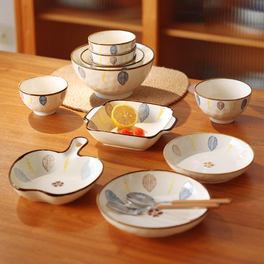 【千叶石纹系列】餐具复古碗釉下彩餐具陶瓷泡面碗汤碗家用碗盘 商品图5