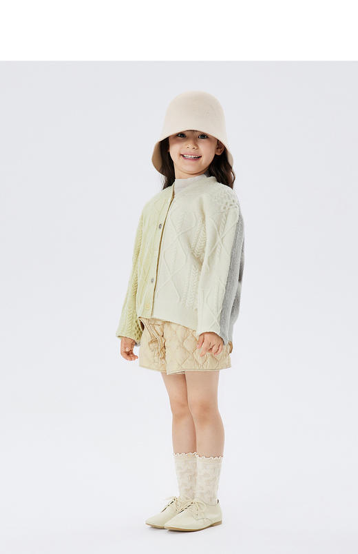 JNBY  22年冬款  撞色开襟短款毛衫  1MA311510 商品图5