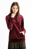 OCHIRLY欧时力 酒红色丝绒连帽卫衣 44 商品缩略图0