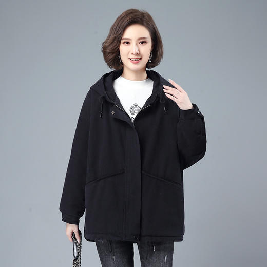 HR WX88559加绒派克服外套加厚保暖中长款棉衣棉袄 商品图3