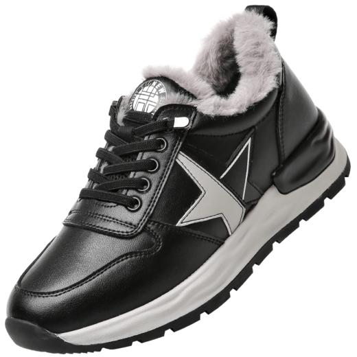 信诺真皮加绒运动鞋2022新款冬季休闲皮鞋保暖女士女款妈妈鞋秋冬22Q5693-M3 商品图3