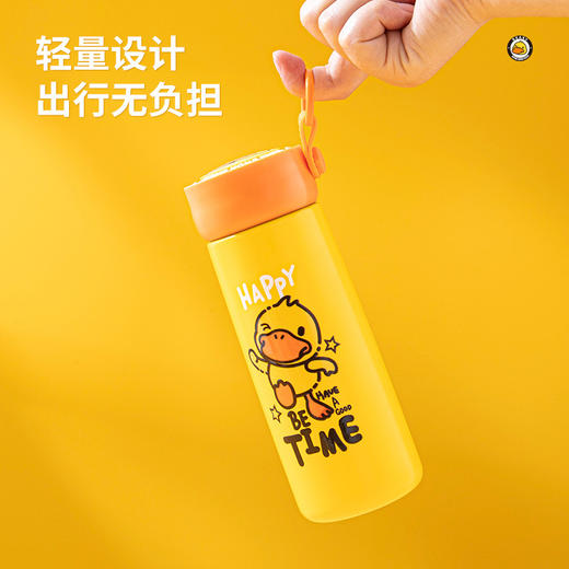 「三款配色！两种容量」黄鸭款304新款儿童卡通不锈钢保温杯 便携手提大容量水杯餐饮用具 商品图3