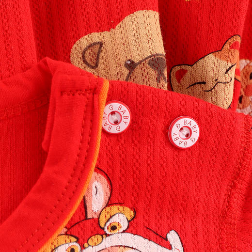 儿童红色内衣新年套装纯棉宝宝兔年12岁中小童本命年秋衣秋裤打底聚 商品图10