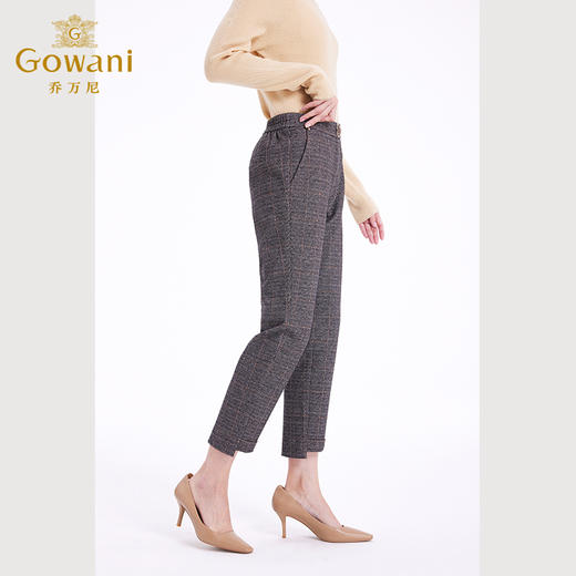 乔万尼休闲裤女新款显瘦长裤英伦风格纹哈伦裤EF4F127 商品图3