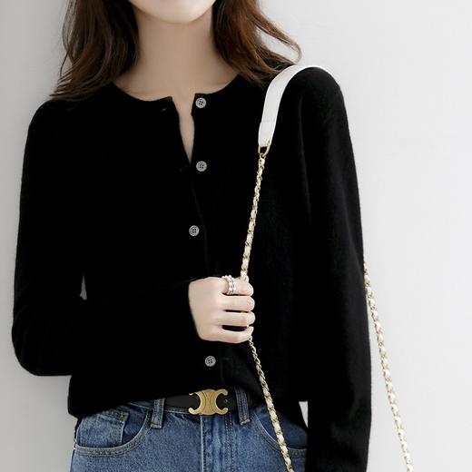 【纯色显瘦圆领针织开衫】圆领开衫针织外套女毛衣秋冬新款宽松时尚百搭短款外搭毛衫女sh 商品图1