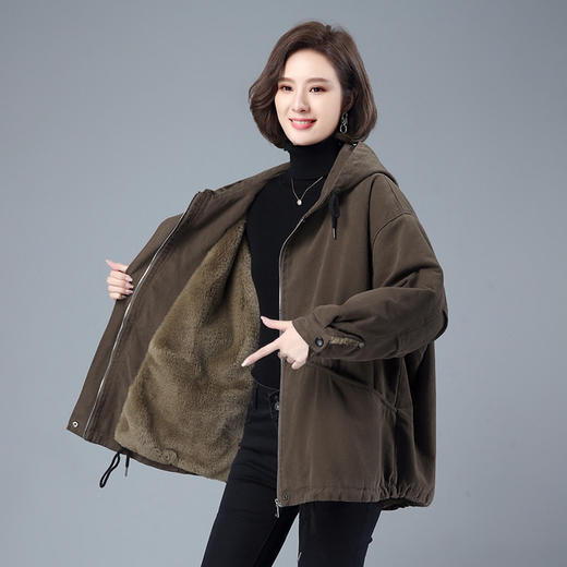 HR WX88559加绒派克服外套加厚保暖中长款棉衣棉袄 商品图0