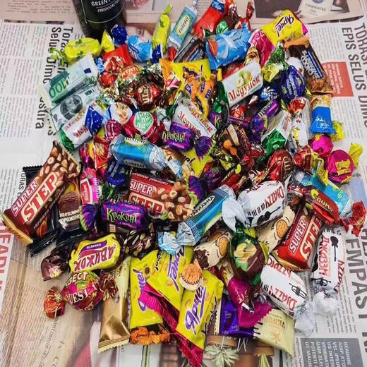 【中欧班列精选】俄罗斯手拎兜精品混合糖  俄罗斯进口老奶奶手拎兜紫皮糖酱皮糖夹心糖巧克力混合糖  500g/袋 商品图6