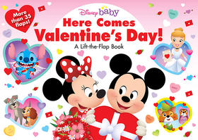 迪士尼宝贝 情人节来了 儿童纸板拉拉书 英文原版 Disney Baby Here Comes Valentine's Day!: Lift-the-Flap Book