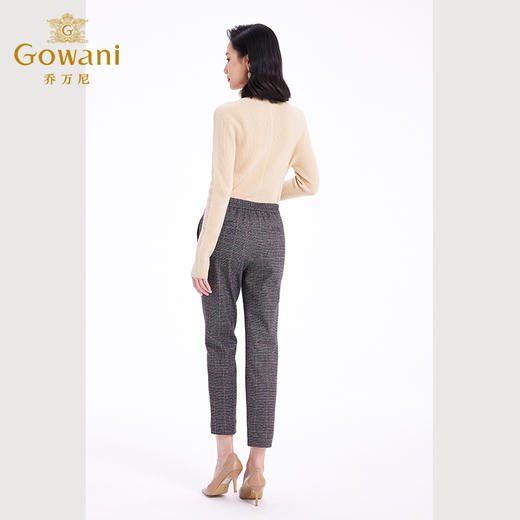 乔万尼休闲裤女新款显瘦长裤英伦风格纹哈伦裤EF4F127 商品图4