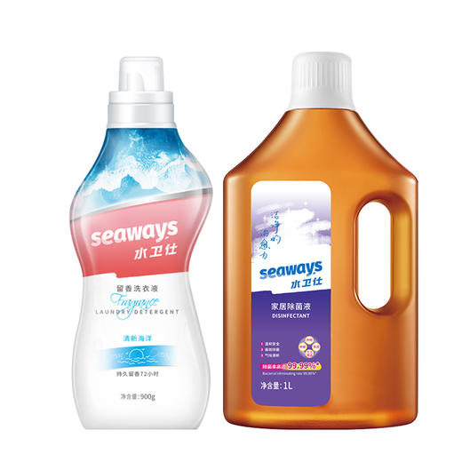 水卫仕 海洋香留香洗衣液900ml+家居除菌液1000ml 商品图0